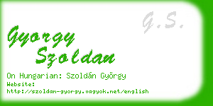gyorgy szoldan business card